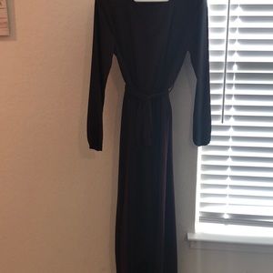 Deep purple wrap skirt dress